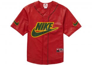 The red jersey leather Supreme x Nike 