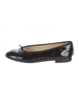 Chanel - Ballerina Flats Patent Toe Black