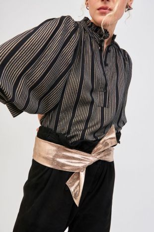 Blouse victorienne à rayures dorées Meeti