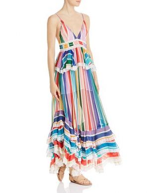 Striped Ruffled Maxi Dress