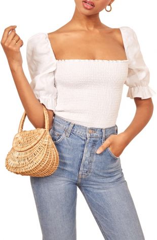 Clementine Linen Top