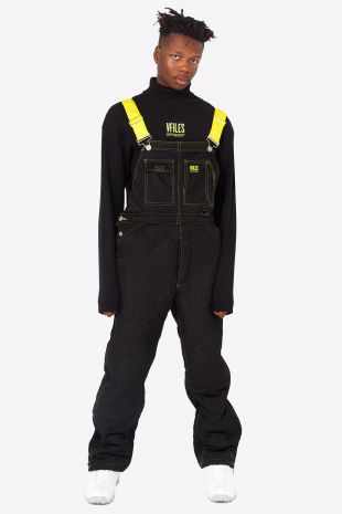 Black Quilted Overalls