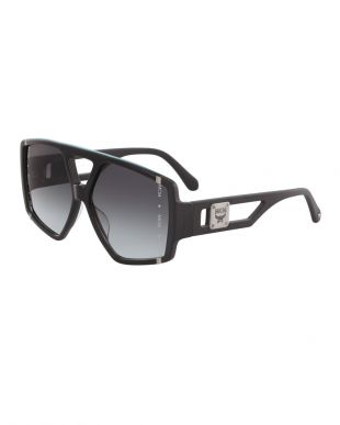 Acetate Metal-Trim Aviator Sunglasses