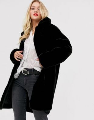 Mango - Manteau en fausse fourrure - Noir | ASOS