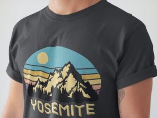 Vintage Retro 80s Yosemite National Park Shirt (fr) Randonnée Camping Mountain Escalade Californie Cadeau Unisex T-Shirt