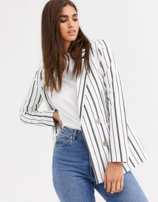 Vila - Blazer rayé croisé