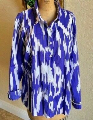 J. Crew Purple Ikat Shirt