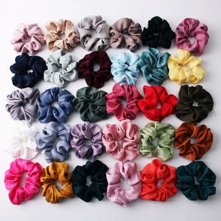 €0.35 36% de réduction|Mode soie femmes Scrunchie couleur unie élastique cheveux cravates pour femmes été fille bandeau cheveux élégant cheveux accessoires chaud Scrunchy-in Accessoires coiffure femme from Accessoires de vêtements on AliExpress