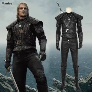 Le costume de sorceleurWild Hunt Geralt Of Rivia Costume Cosplay Costume TV Series Adult Halloween Custom Shoes Bottes Unisex pas d'épée