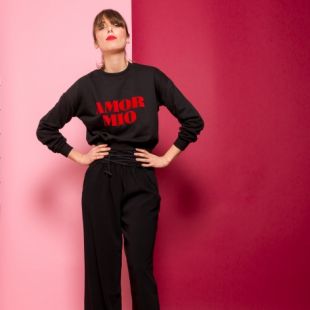 Sweat-Shirt Noir Amor Mio