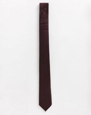 River Island - Cravate motif chevrons - Bordeaux | ASOS