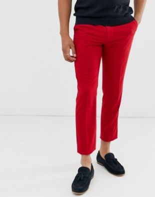 ASOS DESIGN - Pantalon habillé ajusté - Rouge vif | ASOS
