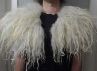 Collier feutré col en laine en fourrure feutré col feutré en laine feutrée FAKE FUR veggie laine polaire médiévale X-brebis ivoire blanc ivoire
