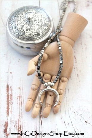 Vintage, style boho turquoise, ambre brut et collier de perles