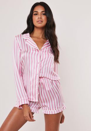 Missguided - Pink striped pajama set