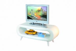 Links 20801380 Pritty Meuble TV Fibre de Verre Blanc 120 x 42 x 46 cm