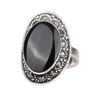 HOT Pas Cher 2015 Vintage Bijoux Ovale Noir Et Vert Émail Anneau Pour Les Femmes Argent Plaqué Cristal Cadeau Livraison Gratuite dans Anneaux de Bijoux et Accessoires sur AliExpress.com | Alibaba Group