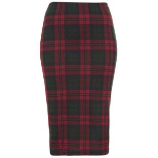 TOPSHOP Multi Check Tube Skirt