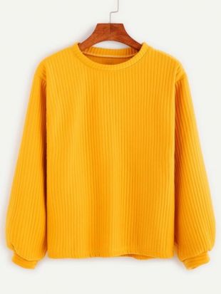 Ribbed Knit Sweatshirt