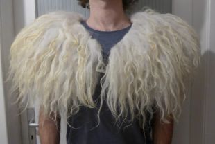 Collier feutré col en laine en fourrure feutré col feutré en laine feutrée FAKE FUR veggie laine polaire médiévale X-brebis ivoire blanc ivoire