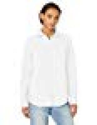 Amazon Essentials Women's Classic-Fit Long-Sleeve Poplin Solid Shirt, White, XL