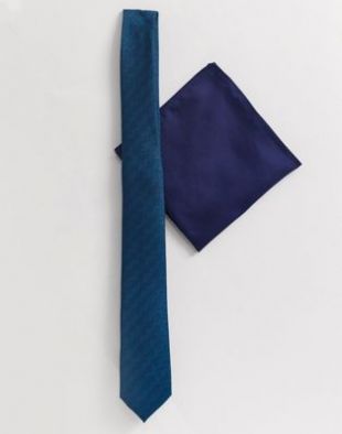 ASOS DESIGN - Cravate fine et pochette - Sarcelle | ASOS