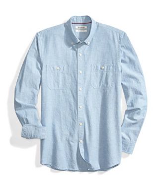 Slim-Fit Long-Sleeve Chambray Shirt