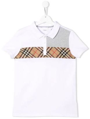 White Plaid Stripe Polo