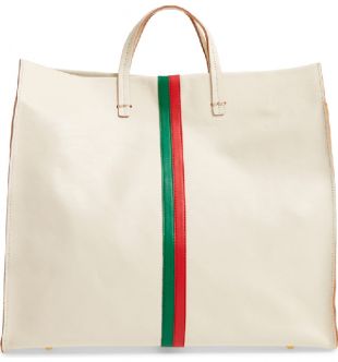 White Leather Tote