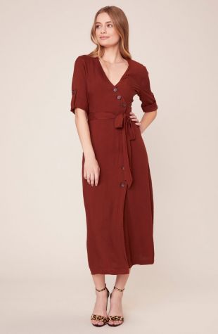 Button Up Your Story Midi Dress