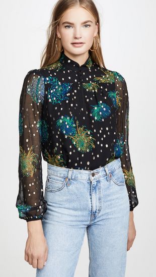 Black FLoral Blouse