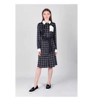 Robe bicolore à carreaux