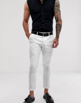 ASOS DESIGN - Pantalon chino super ajusté - Blanc | ASOS