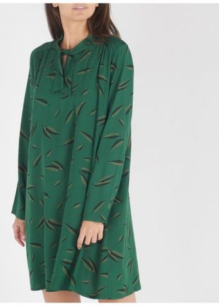 Soldes ROBE COURTE COL LAVALLIÈRE IMPRIMÉE SAPIN