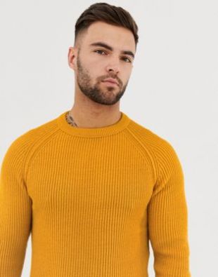 Jack & Jones - Originals - Pull ras de cou en maille - Jaune