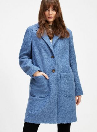 Missselfridge - Blue Boucle Pocket Coat