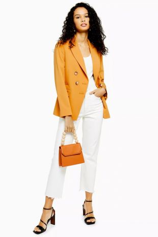 Mustard Double Breasted Blazer