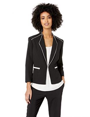 Wide Lapel Stretch Crepe Jacket