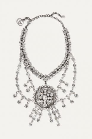 Gucci - Silver-tone crystal necklace