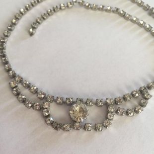 Collier choker en strass Vintage