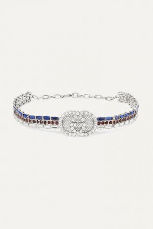 Gucci - Silver-plated crystal choker