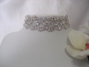 Cristal strass ras de cou collier mariage, bal, mariage, Pageant 1 » accessoires large