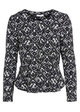 Soldes VESTE COL ROND ZIPPÉE EN JACQUARD NAVY