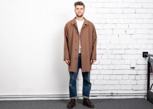 vintage Men Wool Overcoat . 70s Men Wool Coat 1970s Brown Topcoat Greatcoat Jacket Men Overcoat Winter Coat . taille Extra Large XL