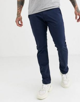 Esprit - Pantalon chino ajusté - Bleu marine | ASOS