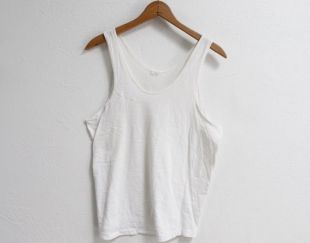 MEDIUM vintage 1970s White Soft and Thin Tank Top