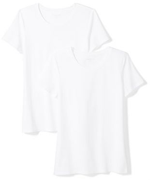 Women's 2-Pack Classic-Fit Short-Sleeve Crewneck T-Shirt, White, Small