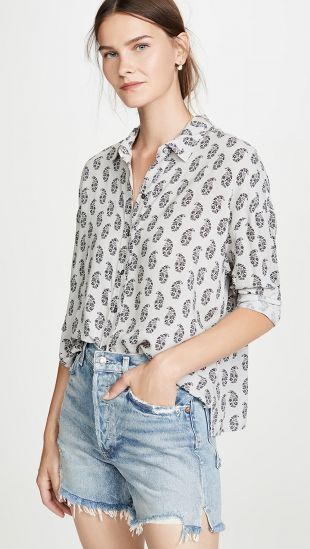 Paisley Print Boxy Shirt
