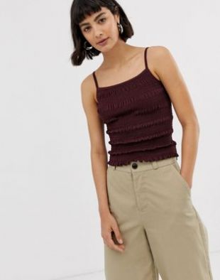 Only - Crop top smocké style caraco | ASOS