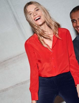 Chemise Tabitha En Soie - Rouge boîte aux lettres | Boden FR